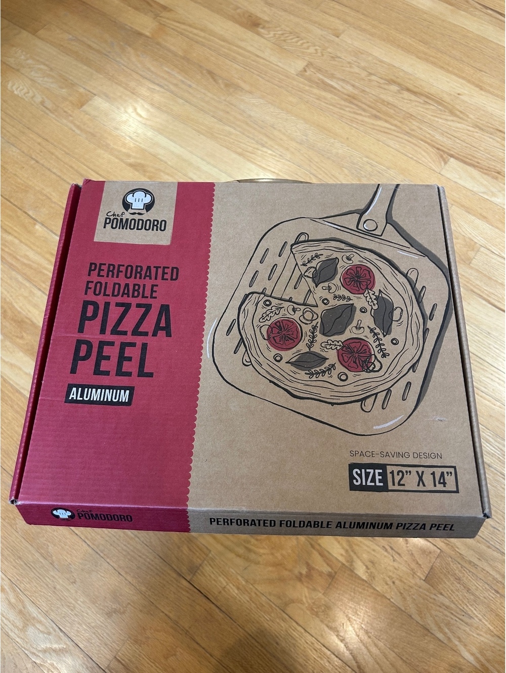 Chef Pomodoro Perforated Foldable Aluminum Pizza Peel 12" x 14"